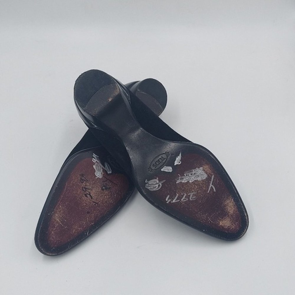 TODS Women's black Suede Leather Mary Jane Flat Loafers. 37.5. - Picture 7 of 7